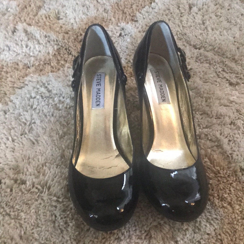 Steve Madden Patent Leather Black Heels